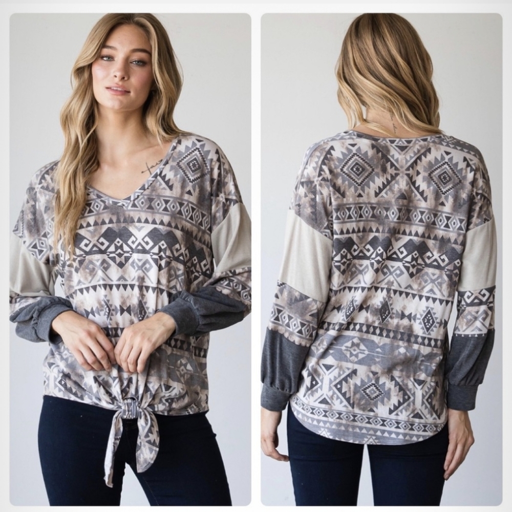 Aztec Print Top